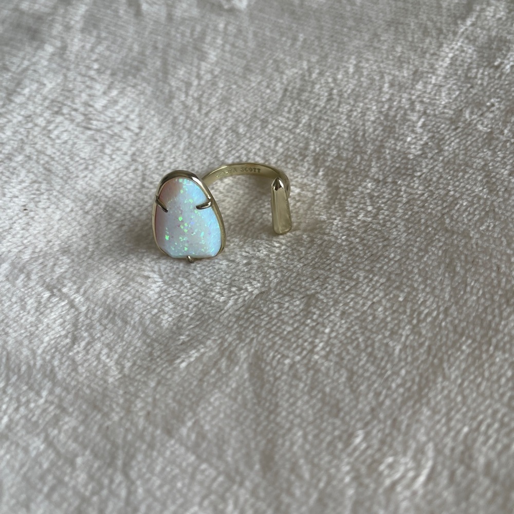 Kendra Scott open adjustable opal and gold ring